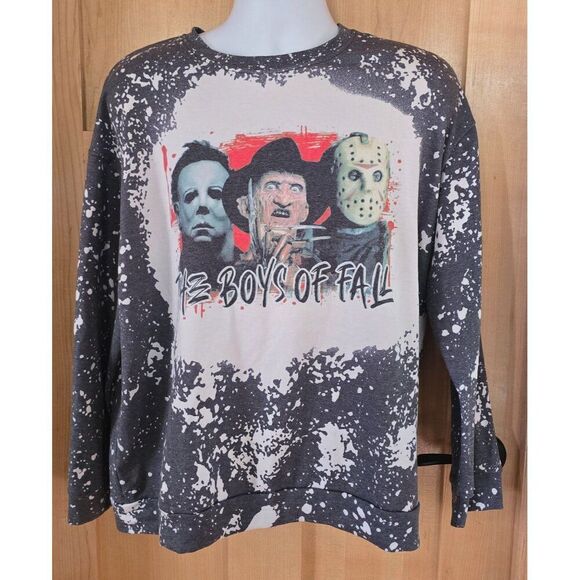 Boys Of Fall Halloween Horror movies Sweatshirt Jason Freddy Micheal Meyers - Picture 2 of 4